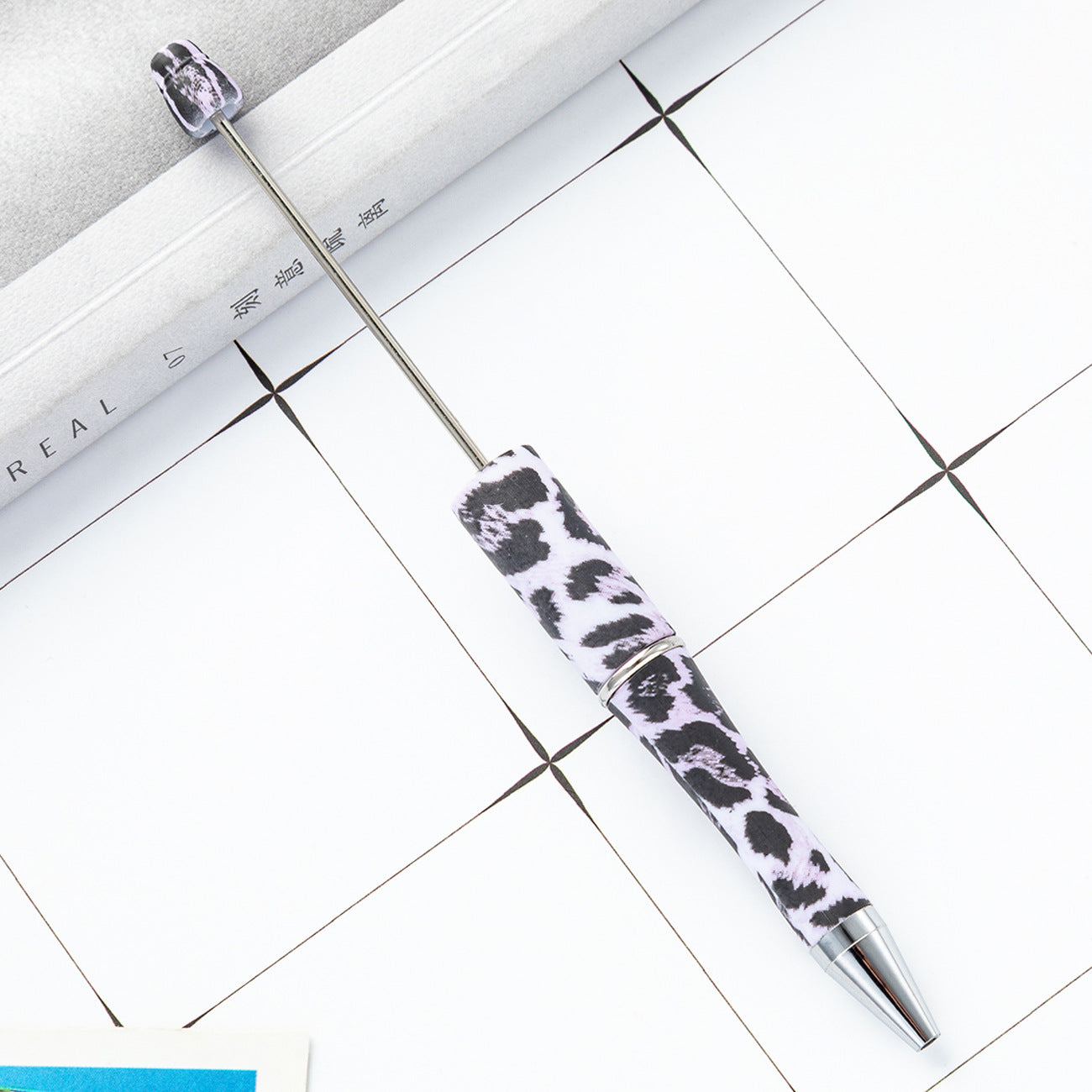 Wholesale Beadable Pens Cow Print Leopard Print Christmas Plastic Pen DIY for Beaded